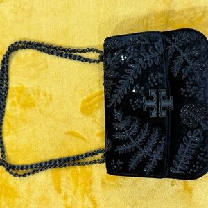Tory Burch Black Crossbody Bag with Chain Strap